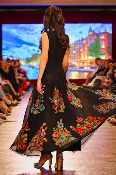 Rochie tul pictat manual I-163